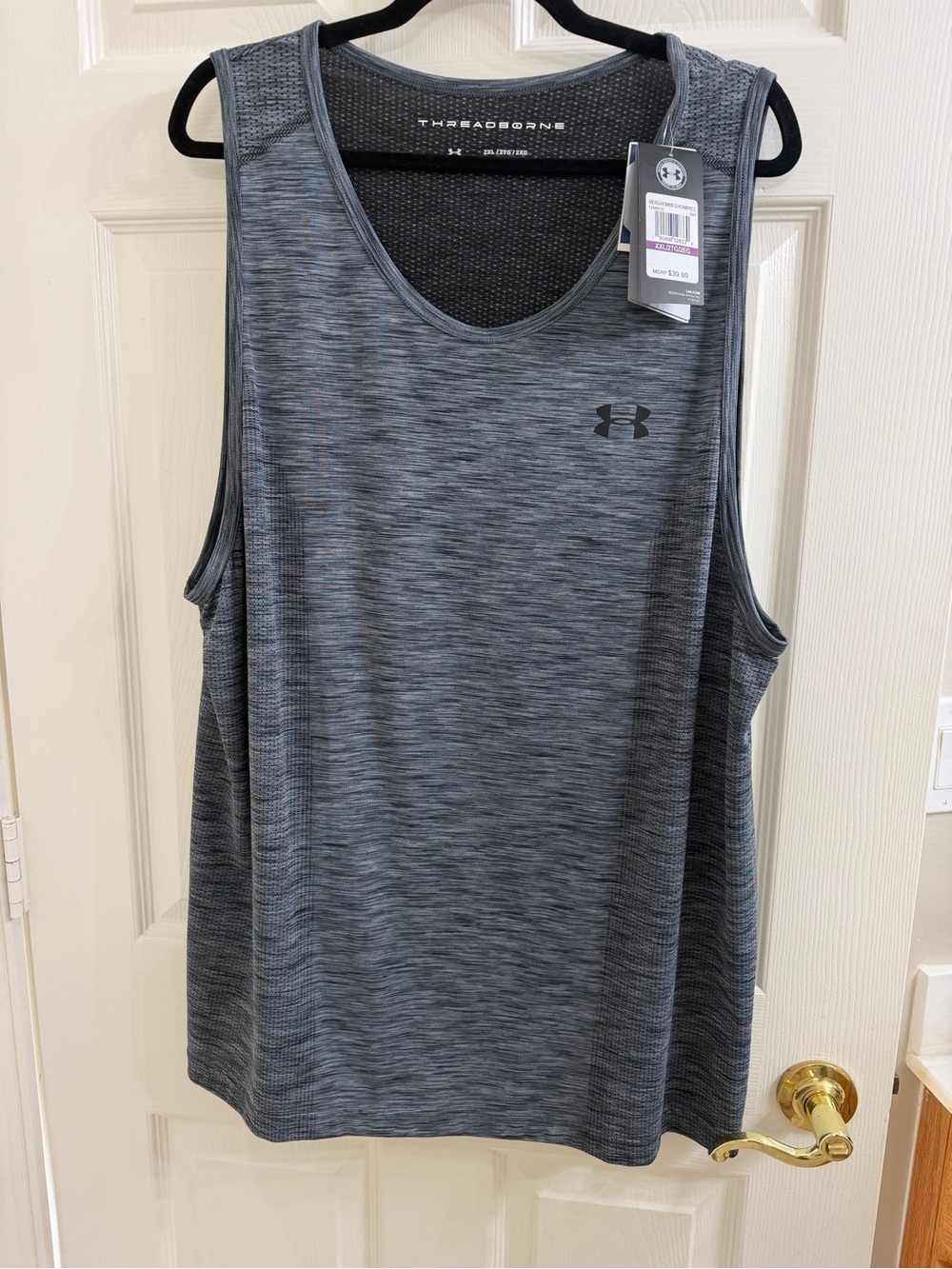 Under Armour Threadborne Men’s Gray Tech Performance Tank Top Size 2X